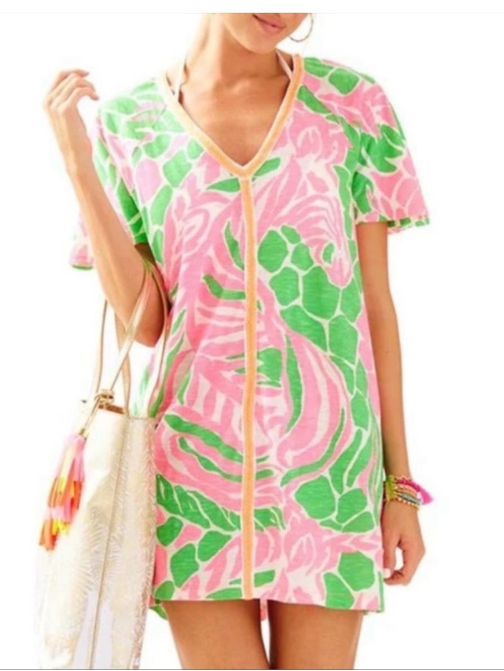 Lilly Pulitzer Bonita Pink Sneaky Tiki Cover Up
